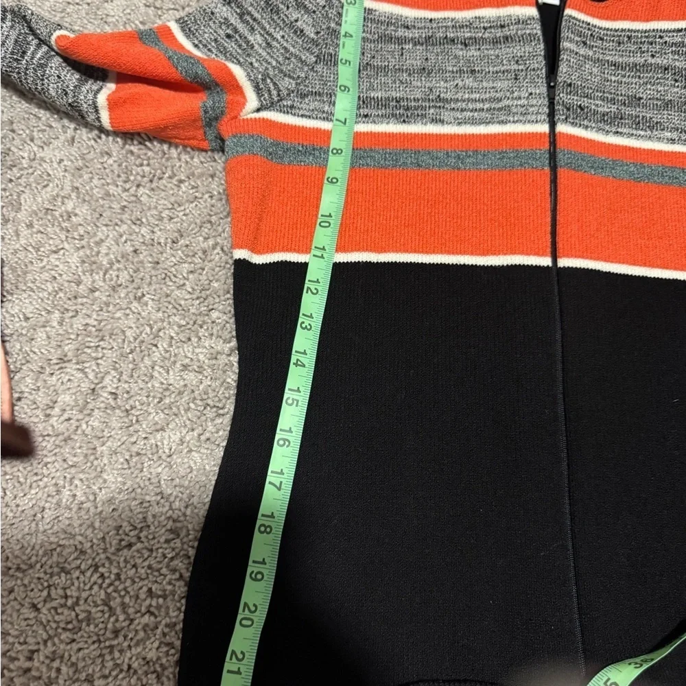 Women's Striped Cardigan - Orange, Black, Gray
